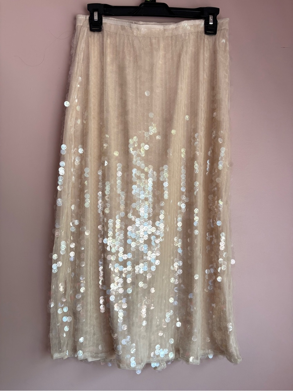 💚Old Navy Cream Iridescent Sequin  Skirt